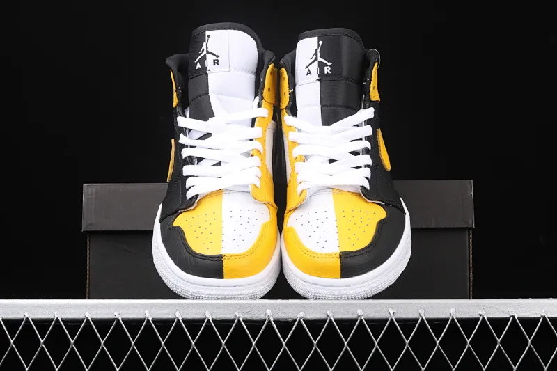 All categories Air Jordan Jordan series basketball shoes Air Jordan 1 Mid Air Jordan 1 Mid OG AJ1 Joe 1 black and yellow Yin Yang top layer mid-top basketball shoes CJ9219-700